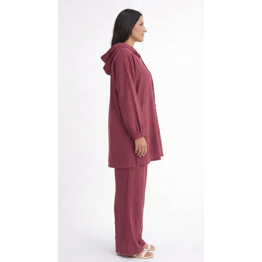 Bordo İkili Tunik Takım