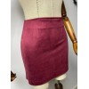 Bordo Mini Süet Etek Bordo Mini Süet Etek