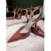 Kahverengi Deri Stiletto