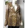 Leopar Desen Payetli Blazer Ceket