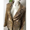 Leopar Desen Payetli Blazer Ceket