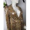 Leopar Desen Payetli Blazer Ceket