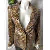 Leopar Desen Payetli Blazer Ceket