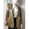 Leopar Desen Payetli Blazer Ceket